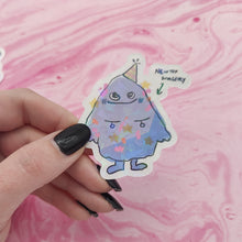 Load image into Gallery viewer, grimace new top surgery holographic sticker by kapawtitd (collab!)
