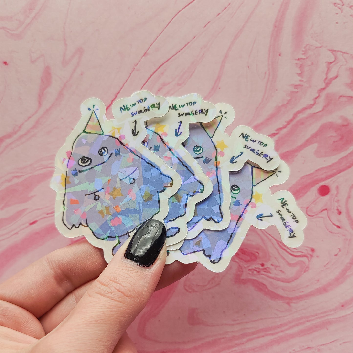 grimace new top surgery holographic sticker by kapawtitd (collab!)