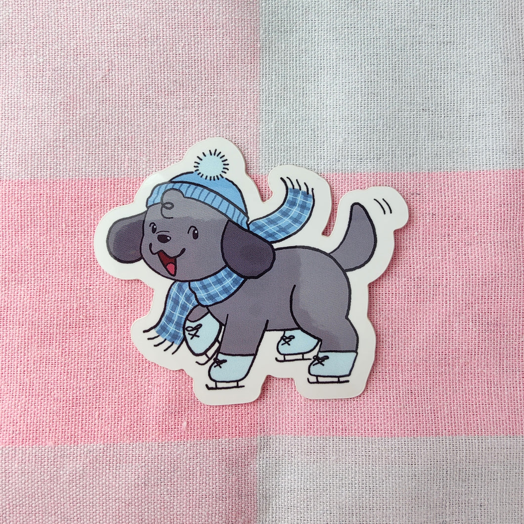 skating puppy sticker