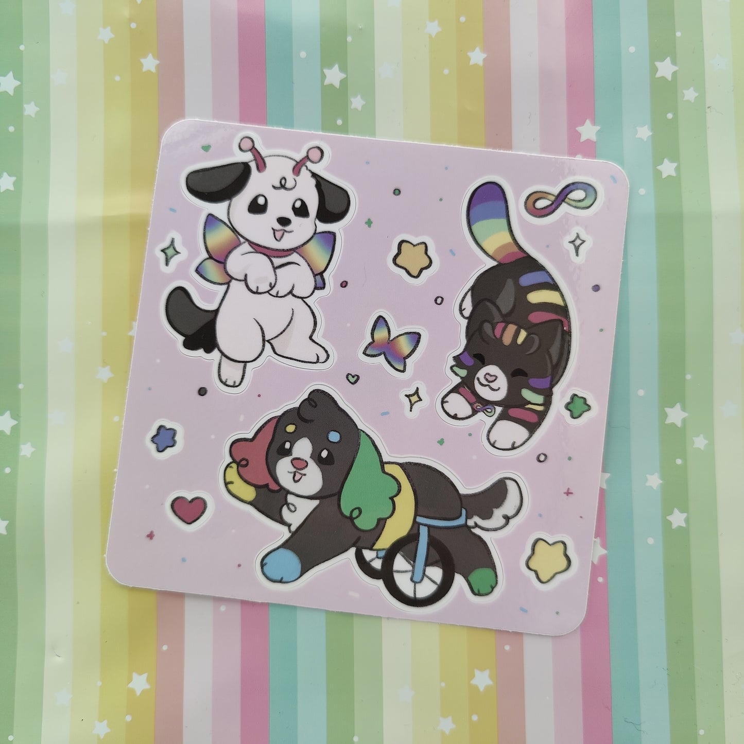 disability pride creatures sticker sheet by sugarycarousel