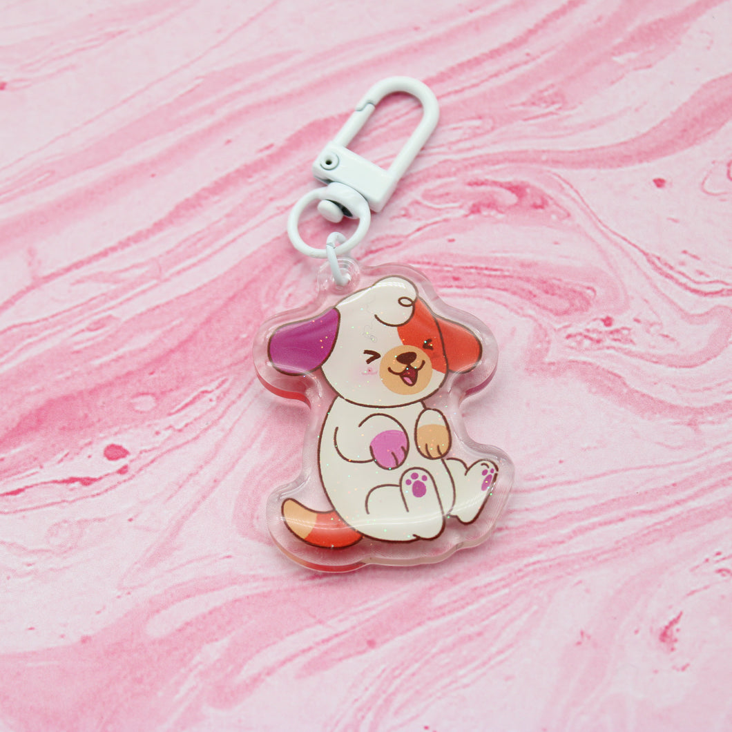 colorful puppies acrylic charms