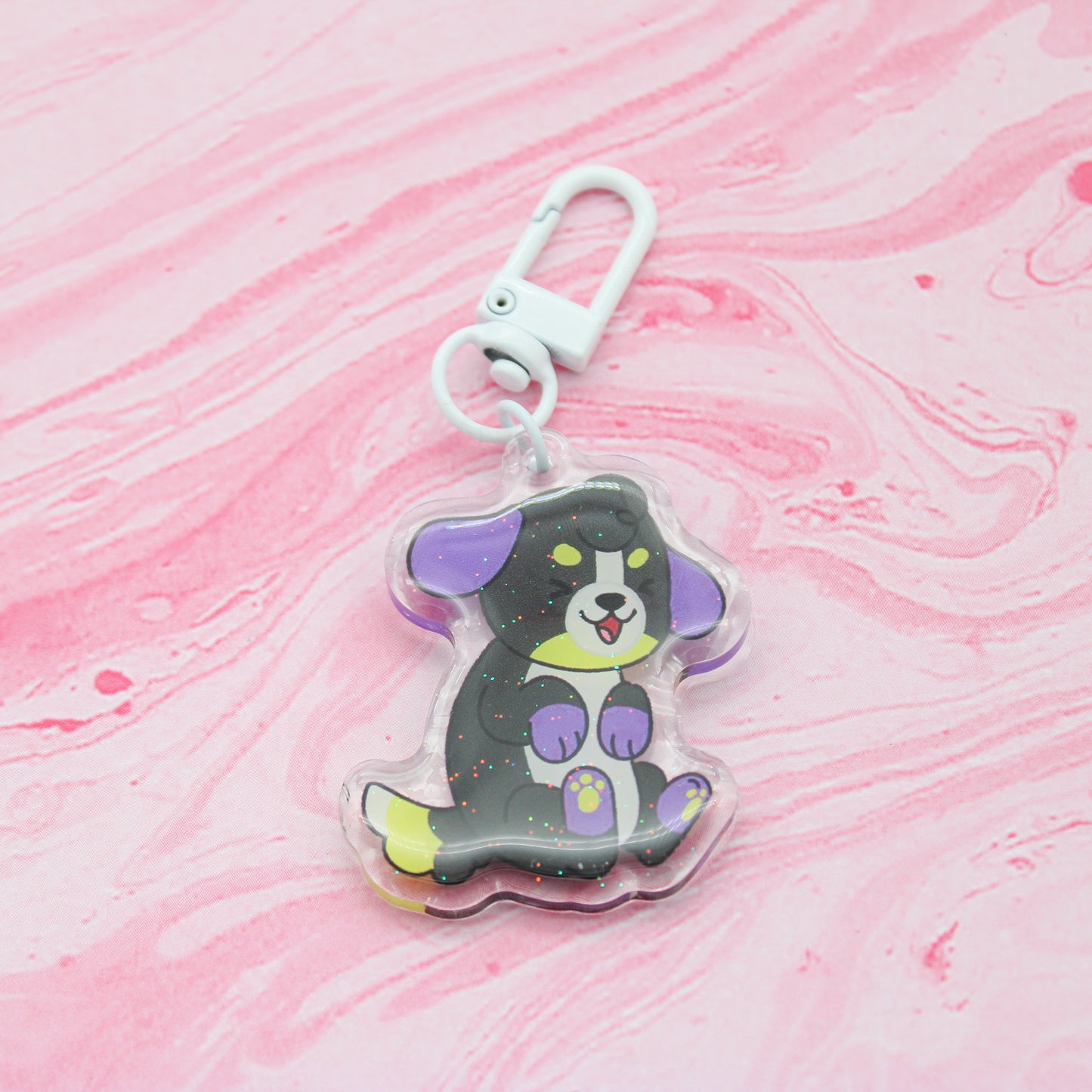 colorful puppies acrylic charms