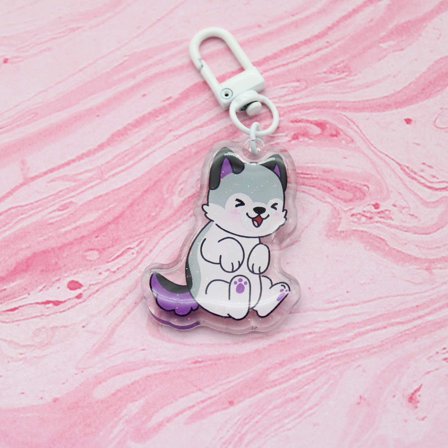 colorful puppies acrylic charms