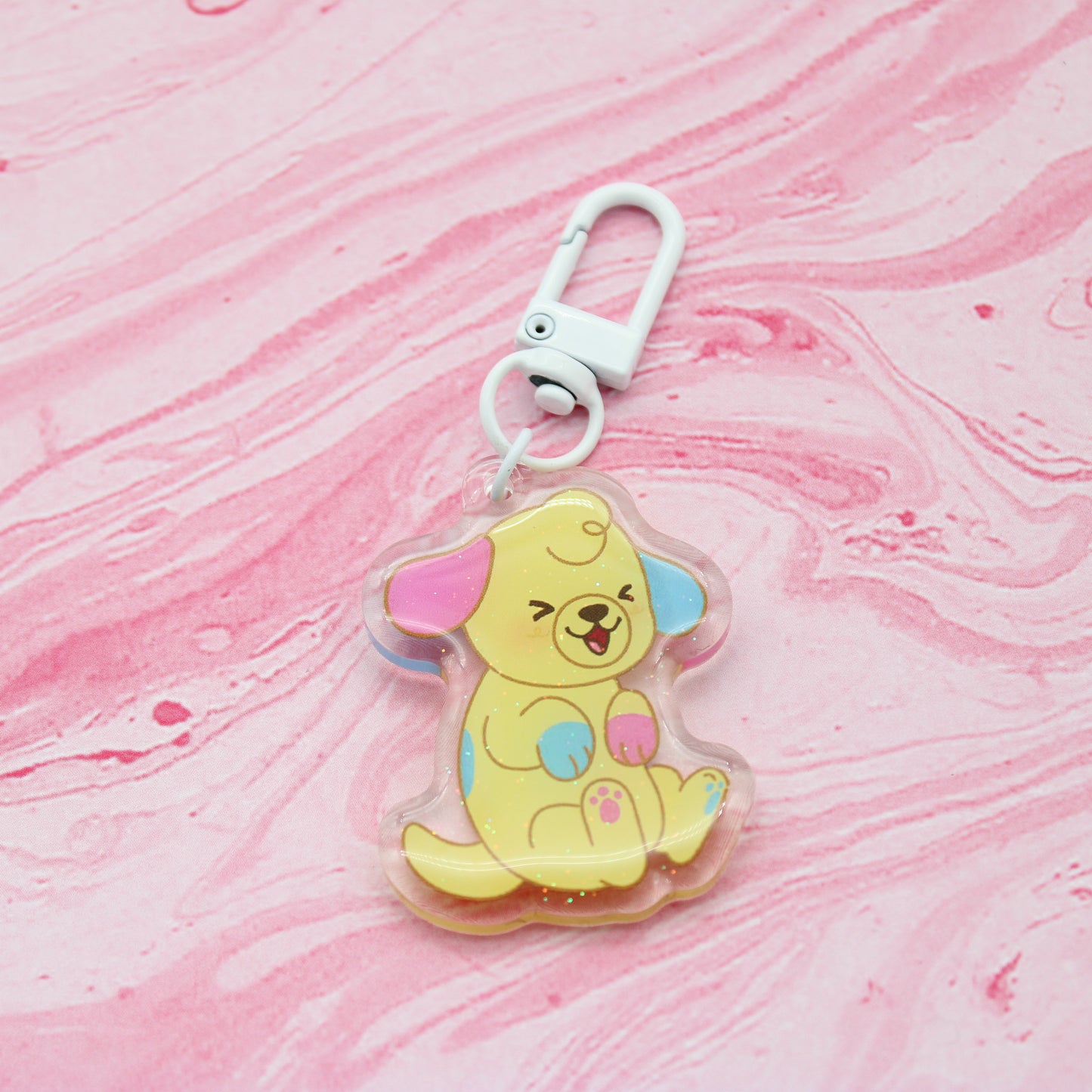 colorful puppies acrylic charms
