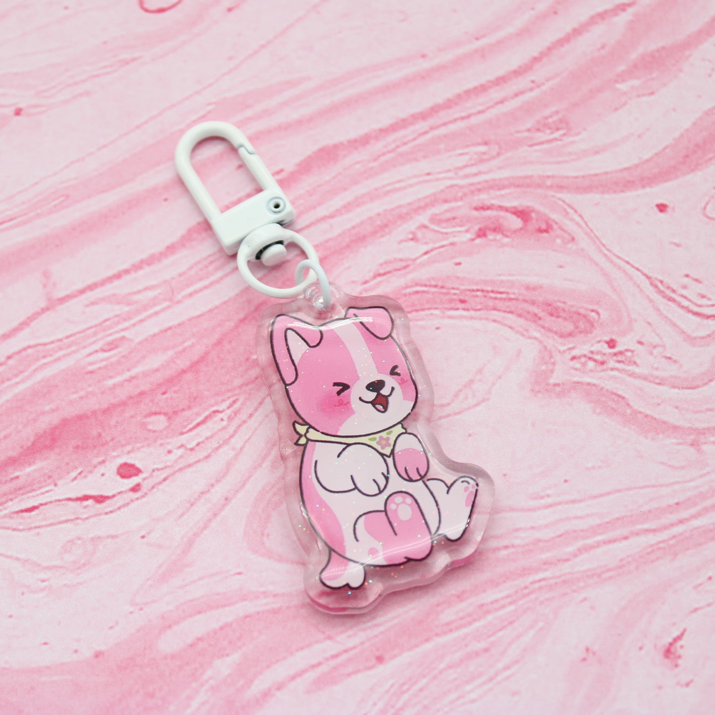 colorful puppies acrylic charms