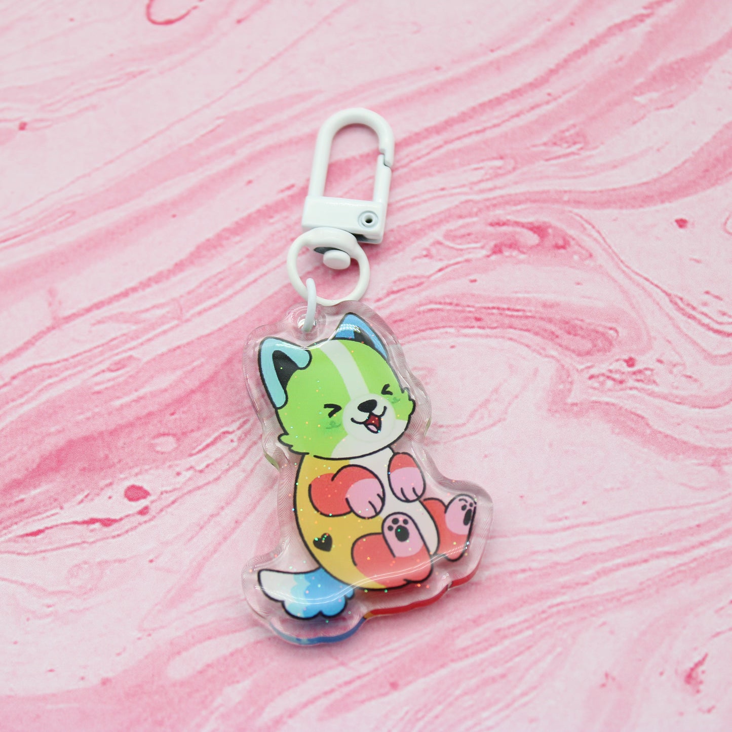 colorful puppies acrylic charms