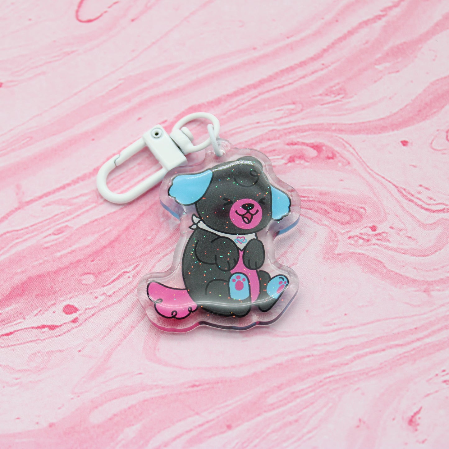 colorful puppies acrylic charms