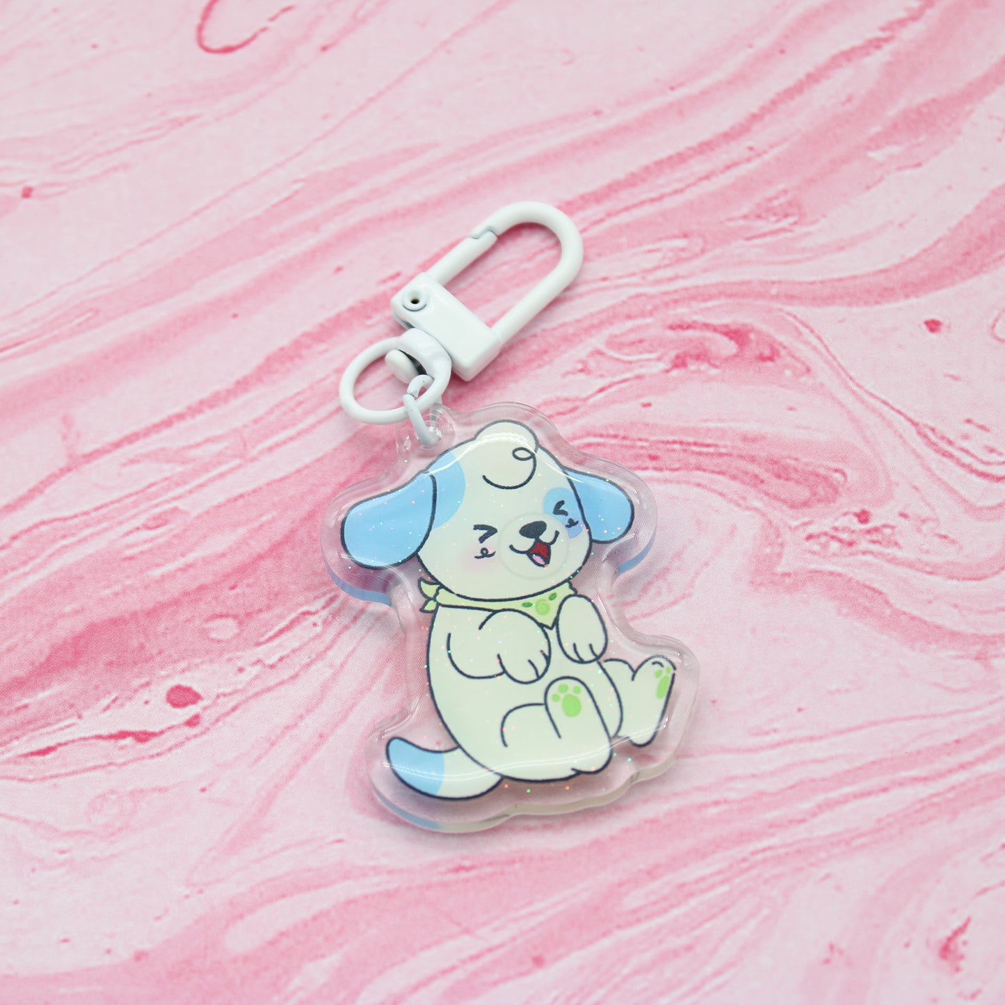 colorful puppies acrylic charms