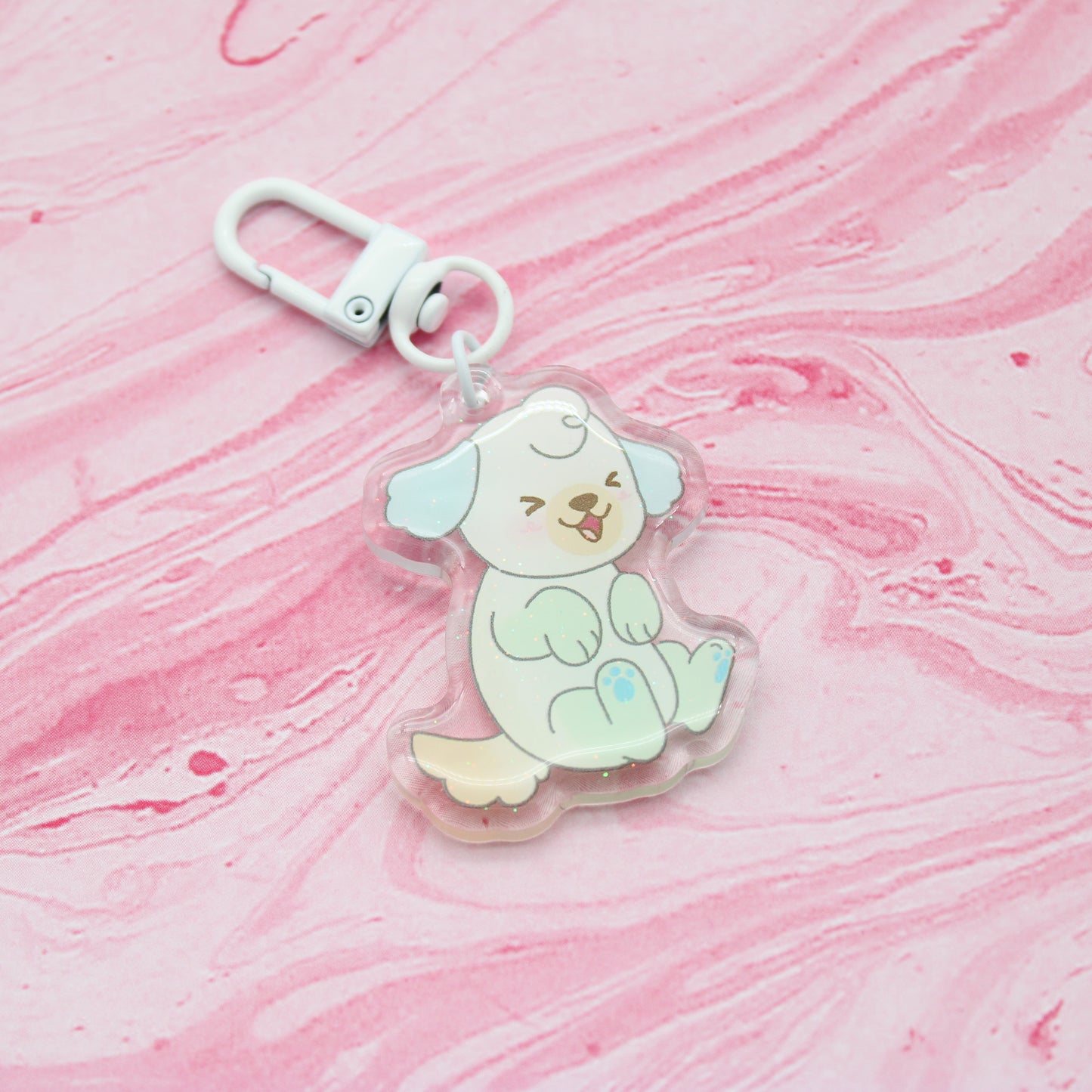 colorful puppies acrylic charms
