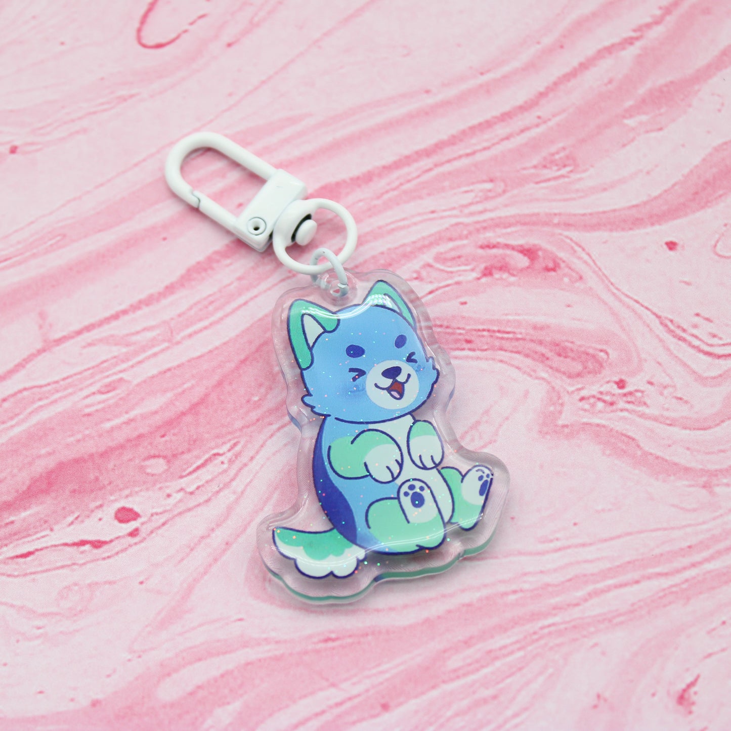 colorful puppies acrylic charms