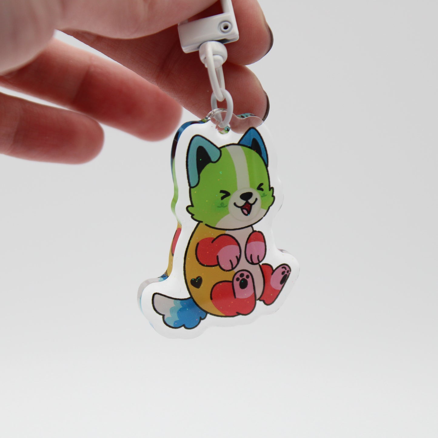 colorful puppies acrylic charms