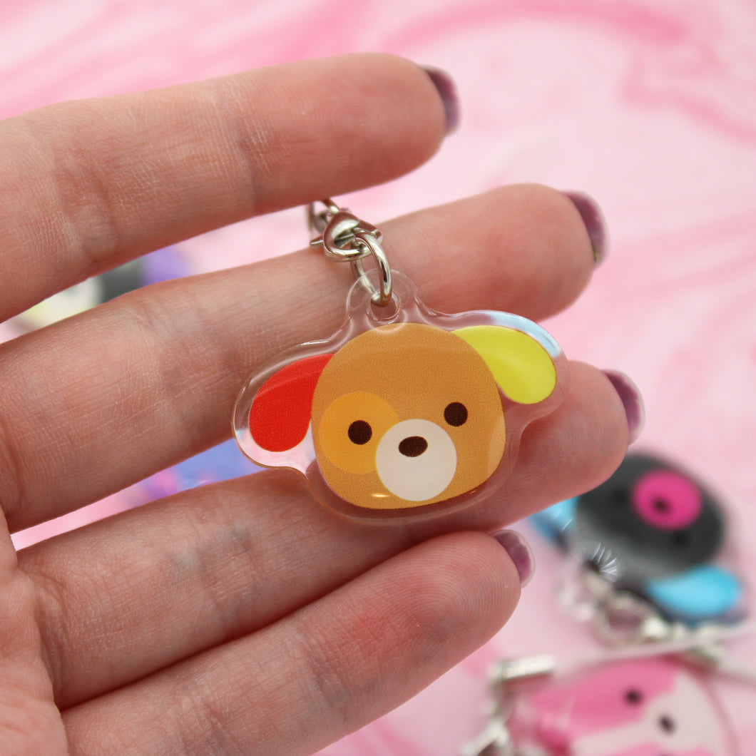colorful puppy phone charms