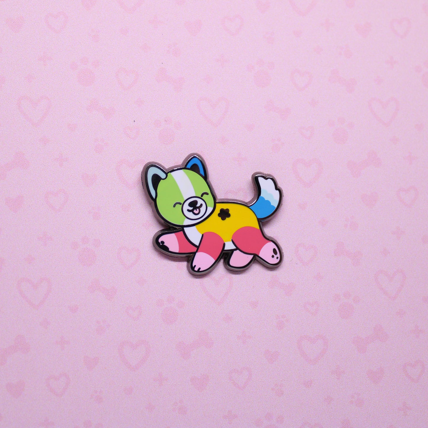 colorful puppies enamel pins V2