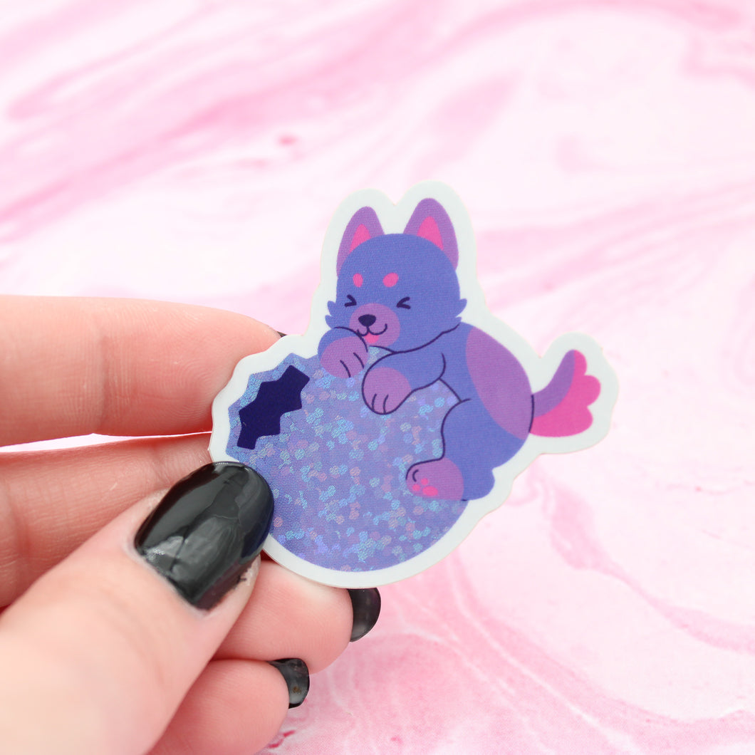 beau-berry holographic sticker