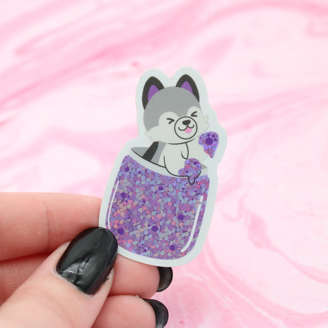 grape jelly beans holographic sticker