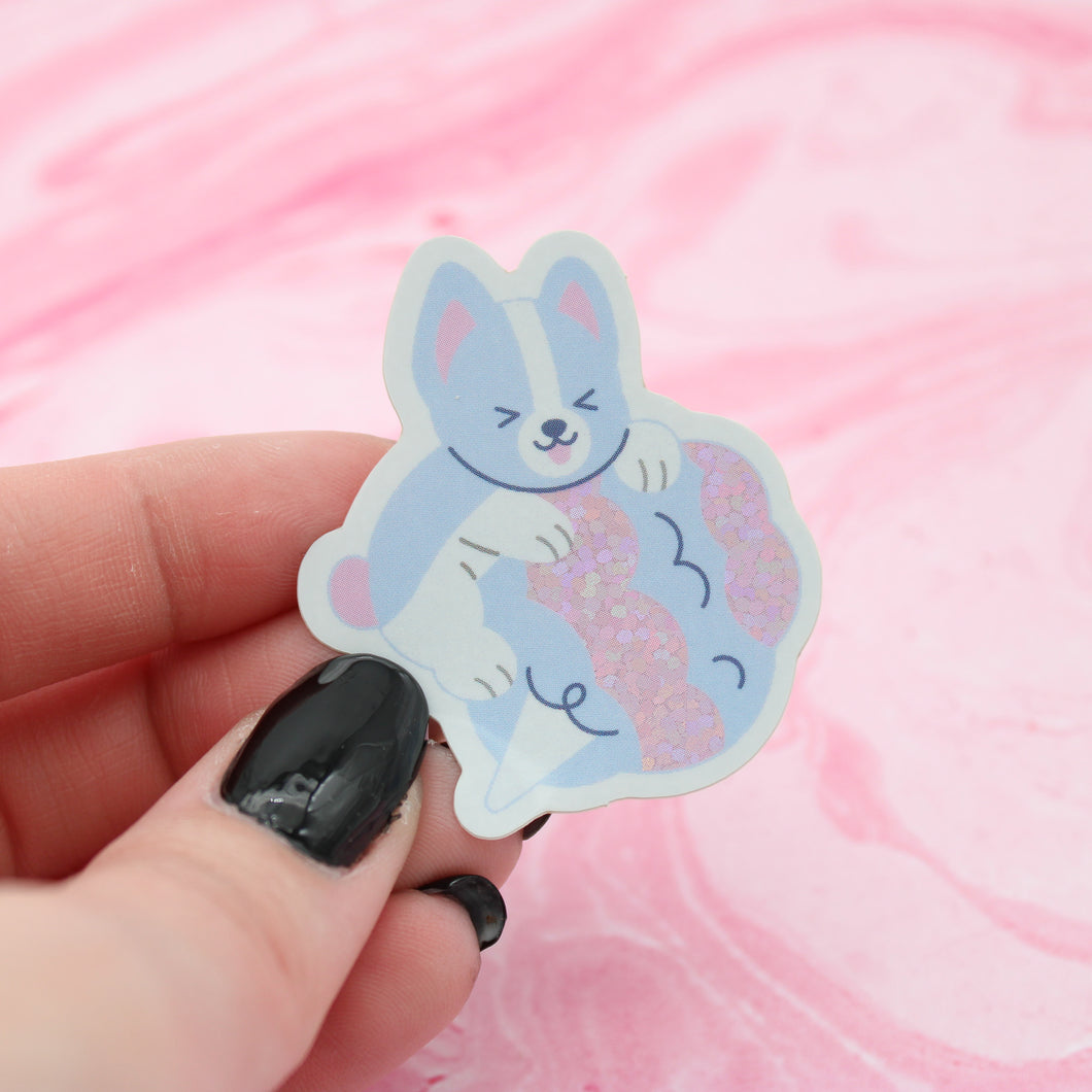 cotton candy daisy holographic sticker