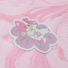 Load image into Gallery viewer, violet flower sadie holographic sticker
