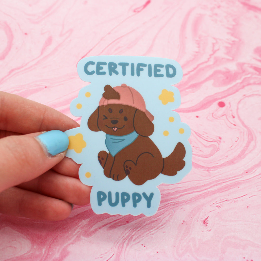 certified puppy + certified kitty matte vinyl stickers