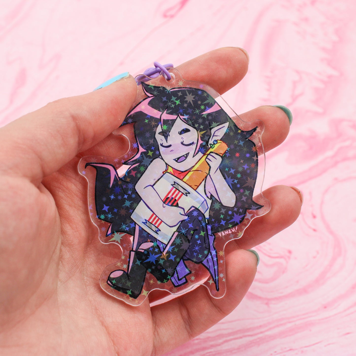 bubbline holo acrylic charms by yenzu (collab!)
