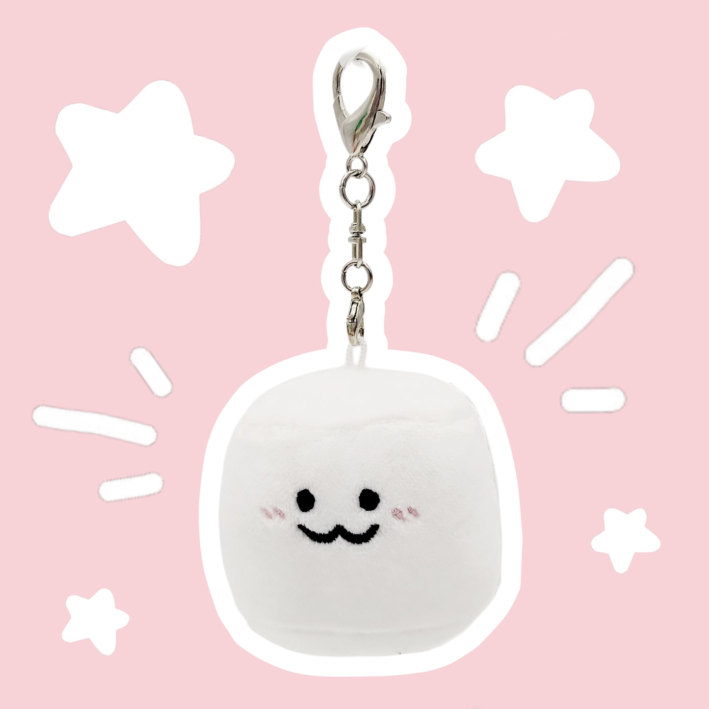 marshmallow keychain plush