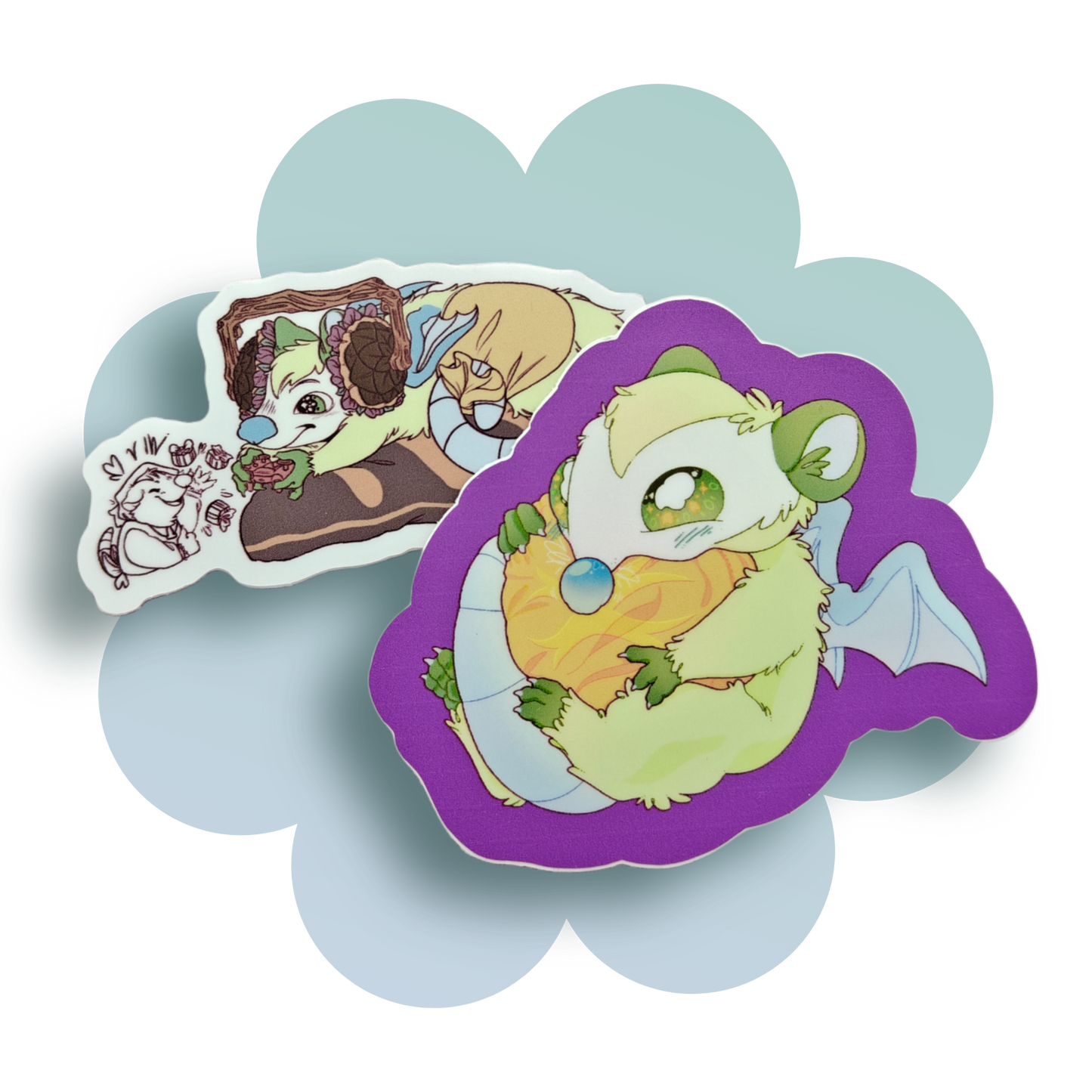 melon the SPD opossom bat vinyl stickers by damcreativity