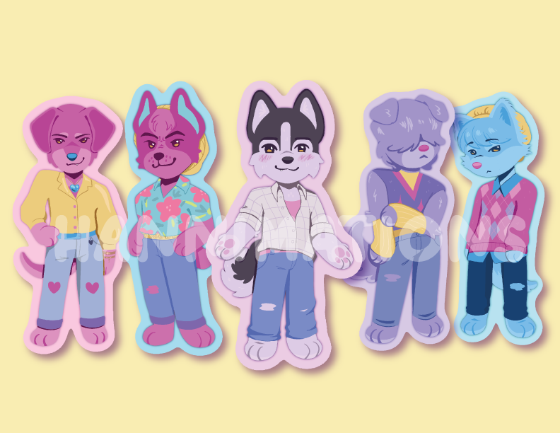 saja puppies 3" matte vinyl stickers