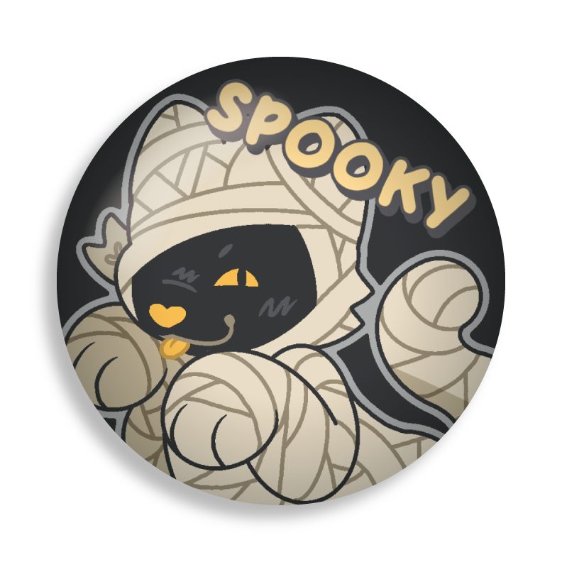 meowmy spooky button pin