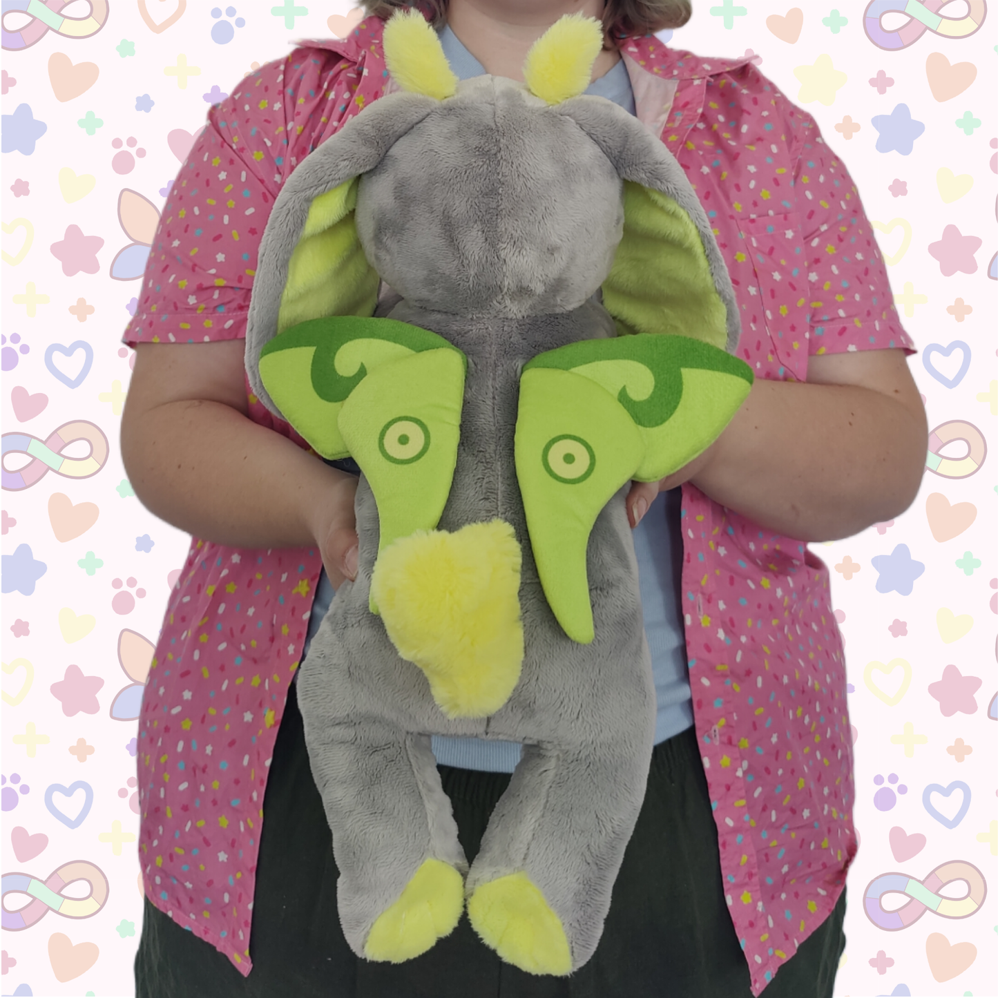 ash the anxiety bunny laying cuddle plushie!