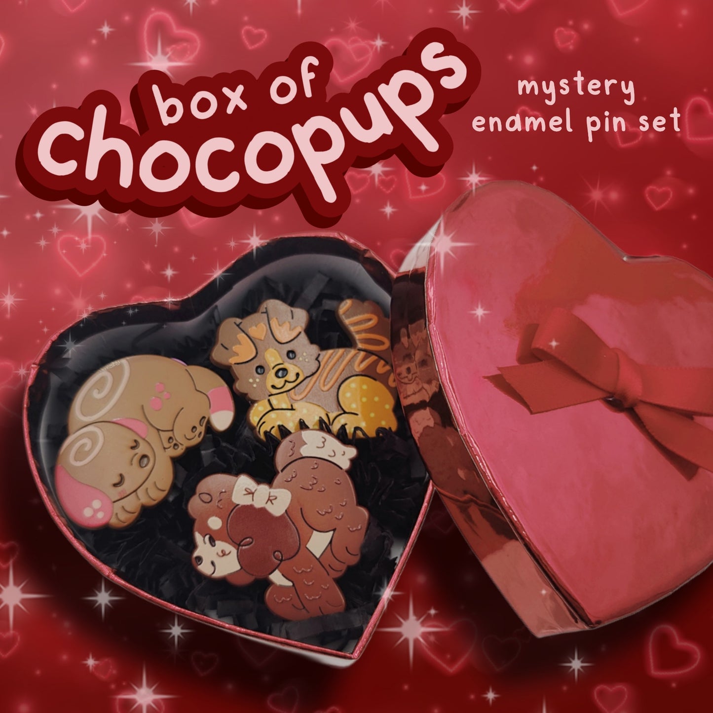 box of chocopups mystery pin boxes