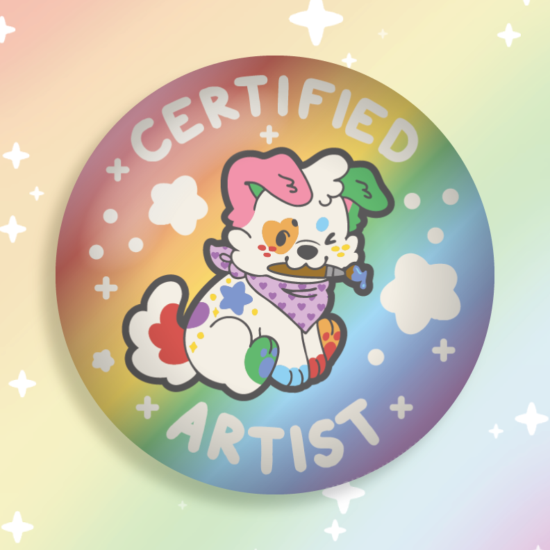 certified artist button badge pins!