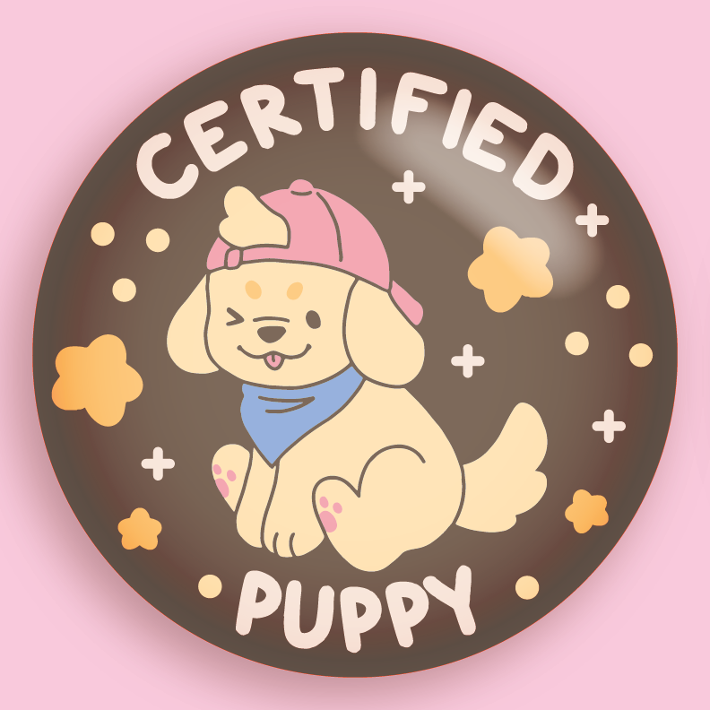 certified critter 3" pin badges!
