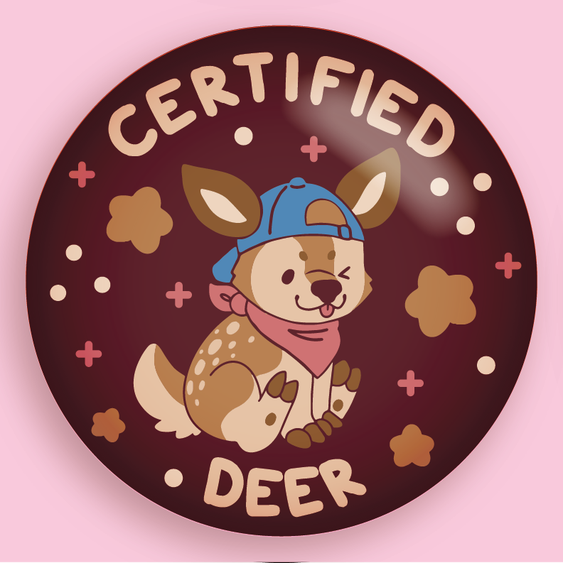 certified critter 3" pin badges!