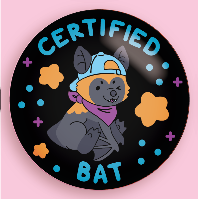 certified critter 3" pin badges!