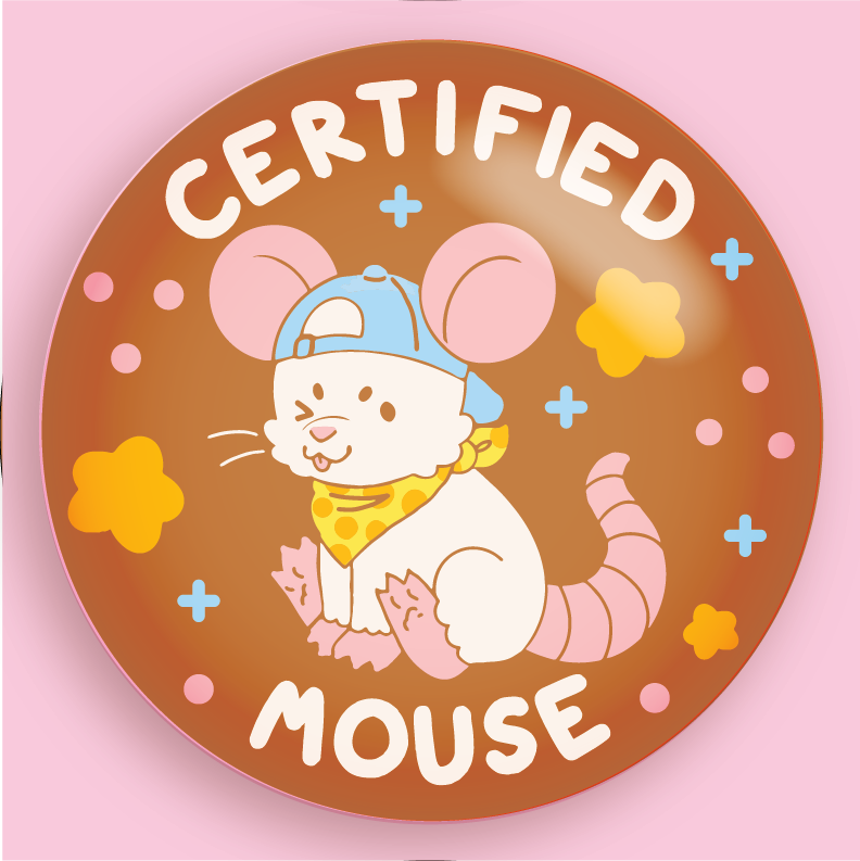 certified critter 3" pin badges!