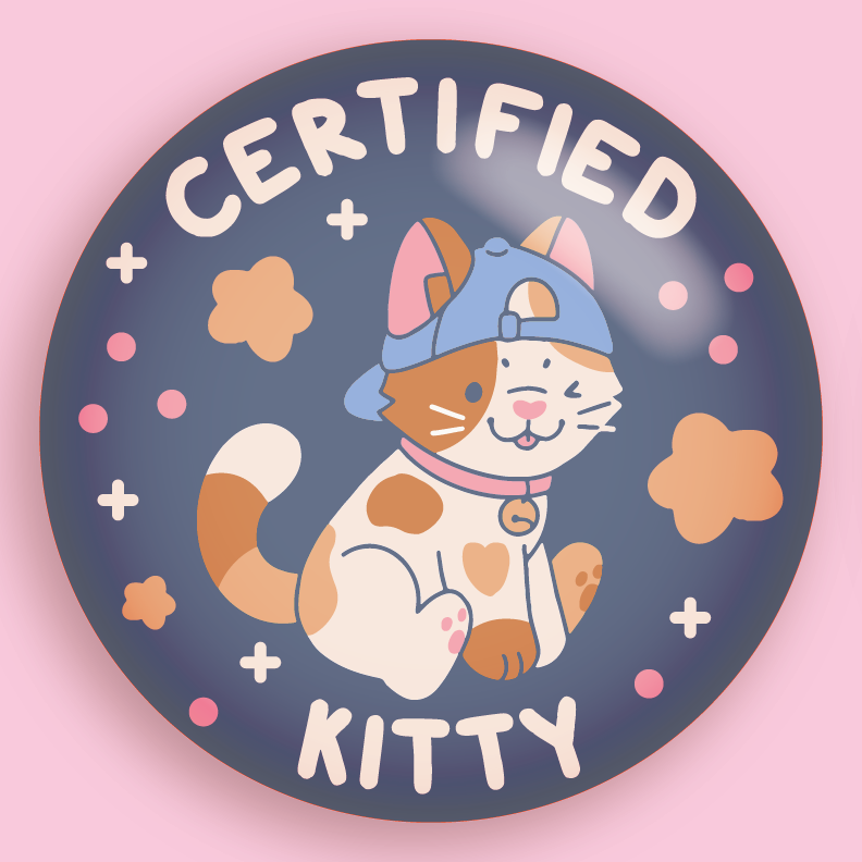 certified critter 3" pin badges!