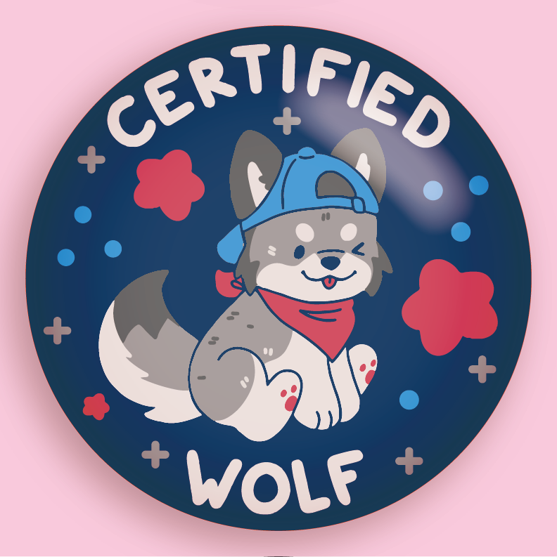 certified critter 3" pin badges!