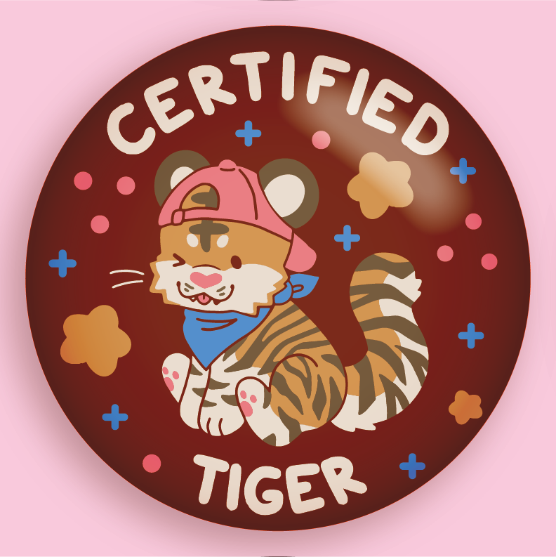 certified critter 3" pin badges!