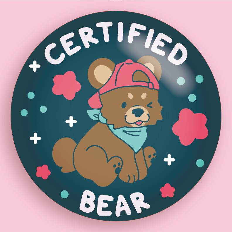 certified critter 3" pin badges!