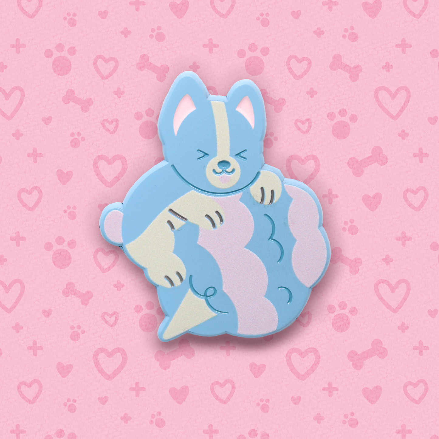 cotton candy daisy soft enamel pin