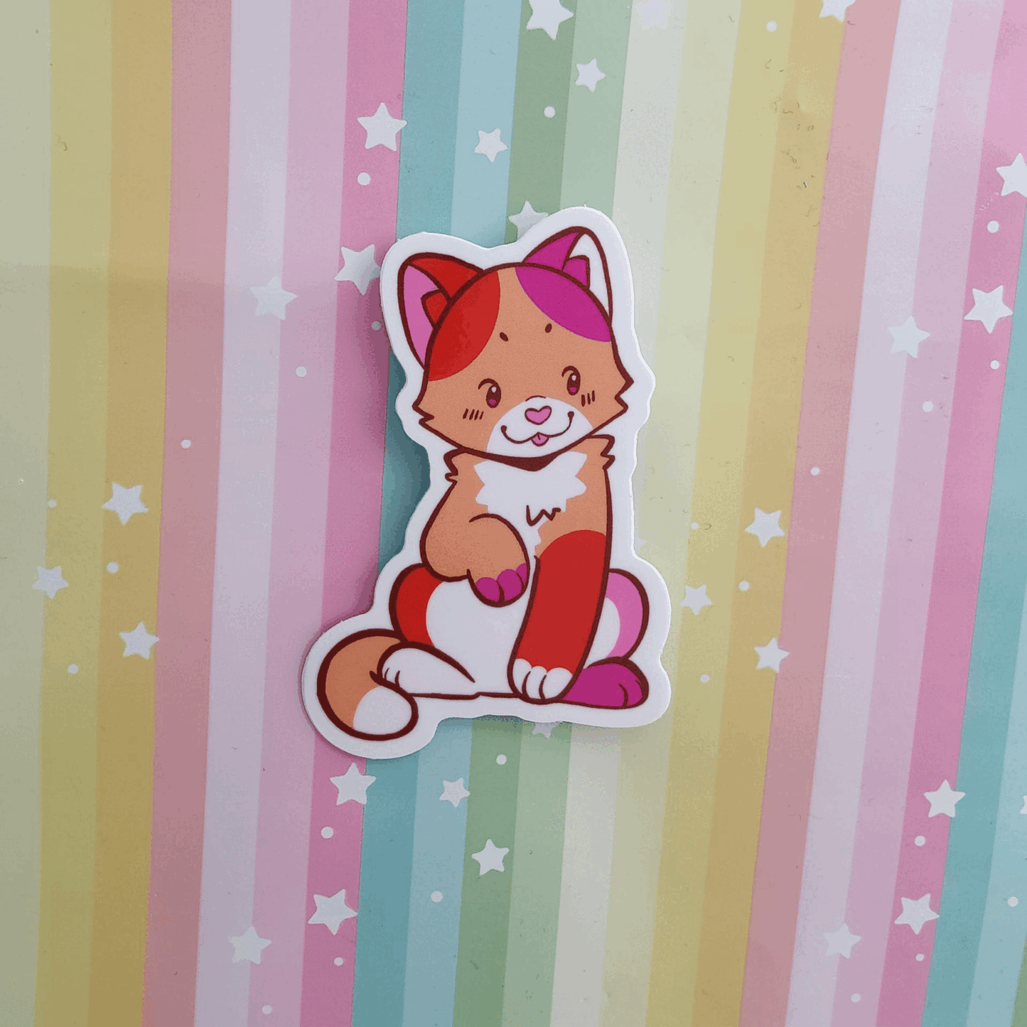 colorful kitty 3" vinyl stickers