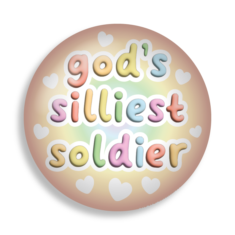 god's silliest soldier button