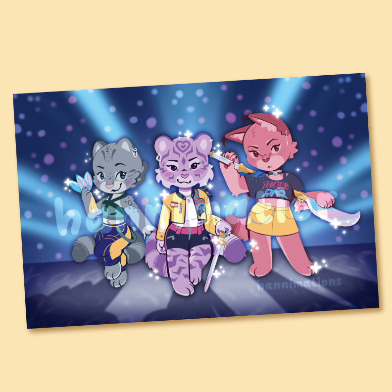 huntrix kitties glossy print