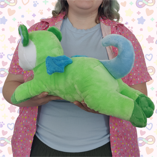 melon the SPD opossum-bat laying cuddle plushie!