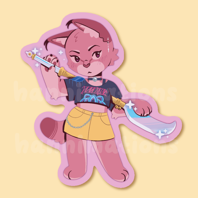 huntrix kitty 3" matte vinyl stickers