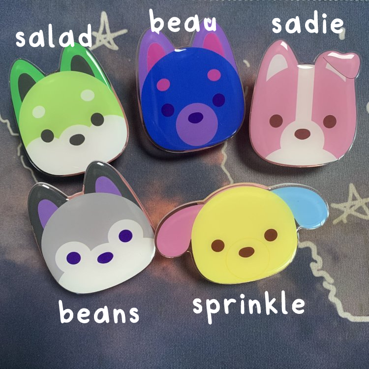 B GRADE (defective) colorful puppy phone grips
