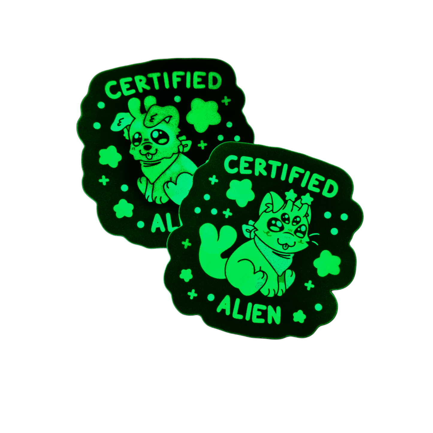 ✨GLOW IN THE DARK✨ certified alien 3" vinyl sticker