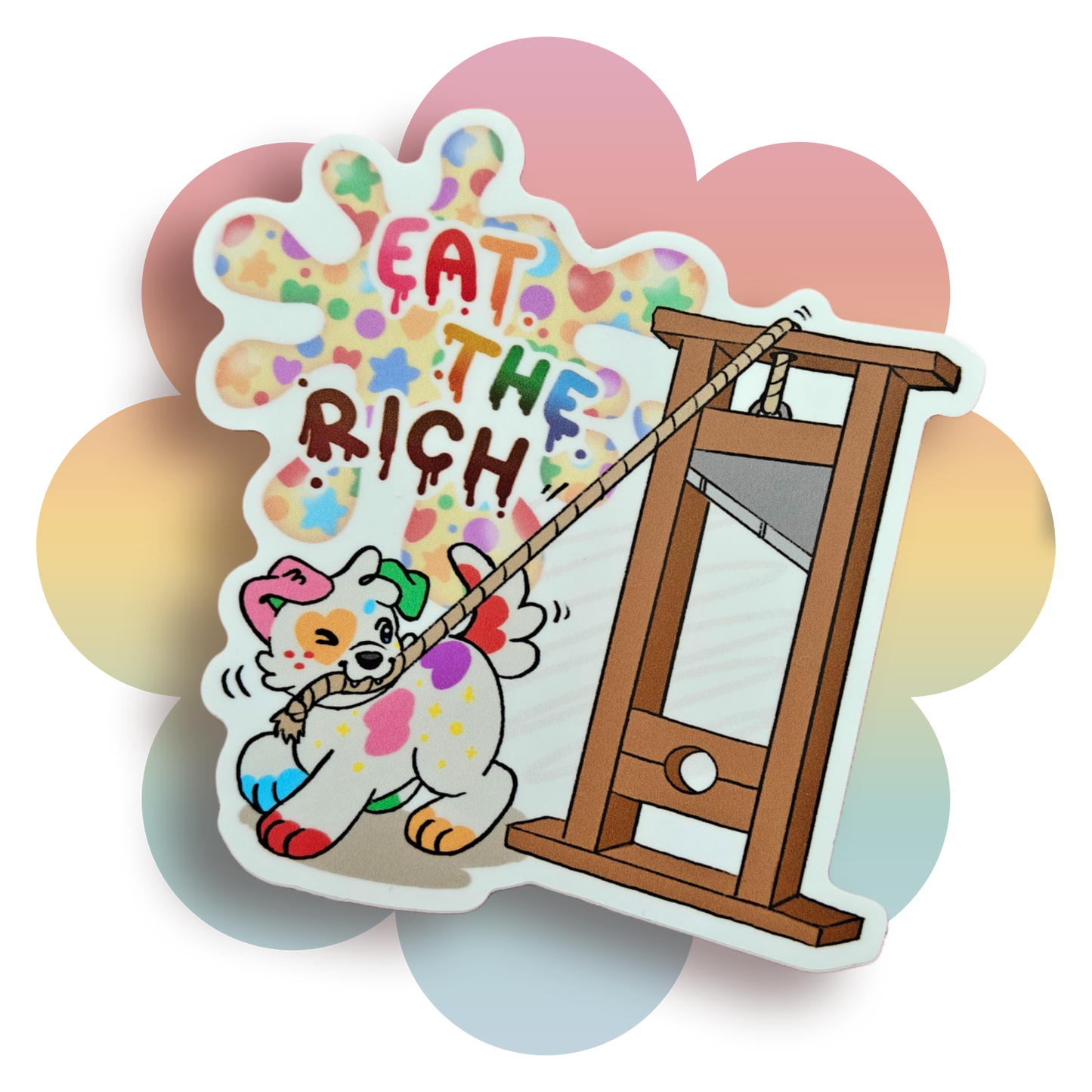 doodle's guillotine 4" vinyl sticker