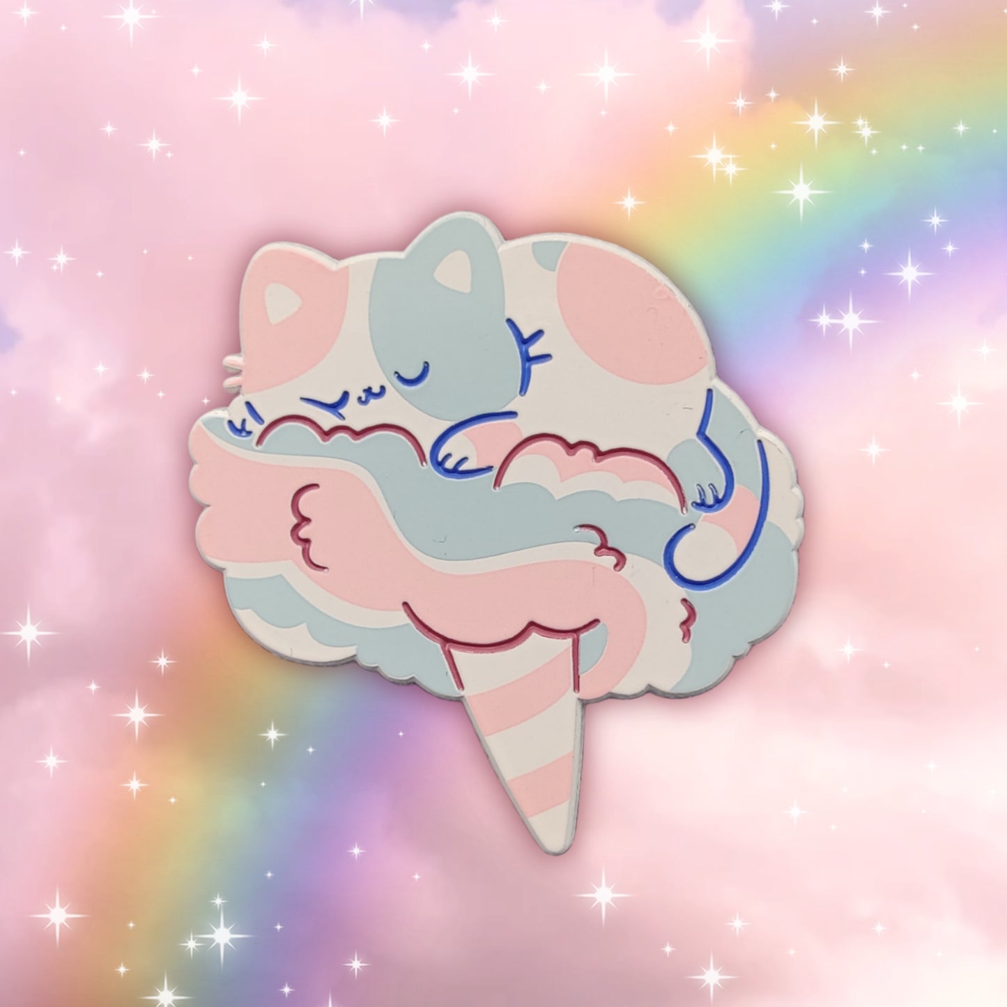 colorful kitties guest artist enamel pins