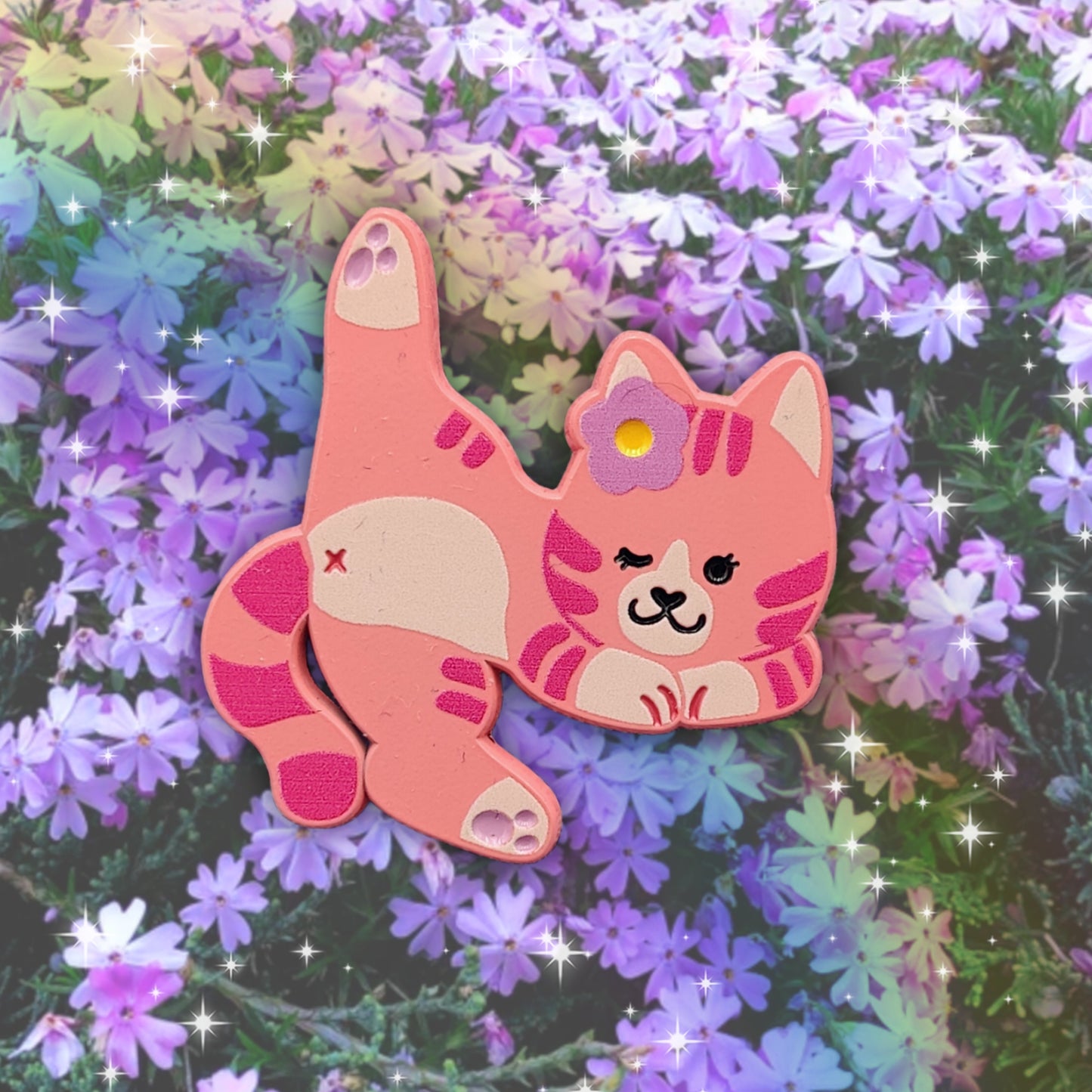 colorful kitties guest artist enamel pins