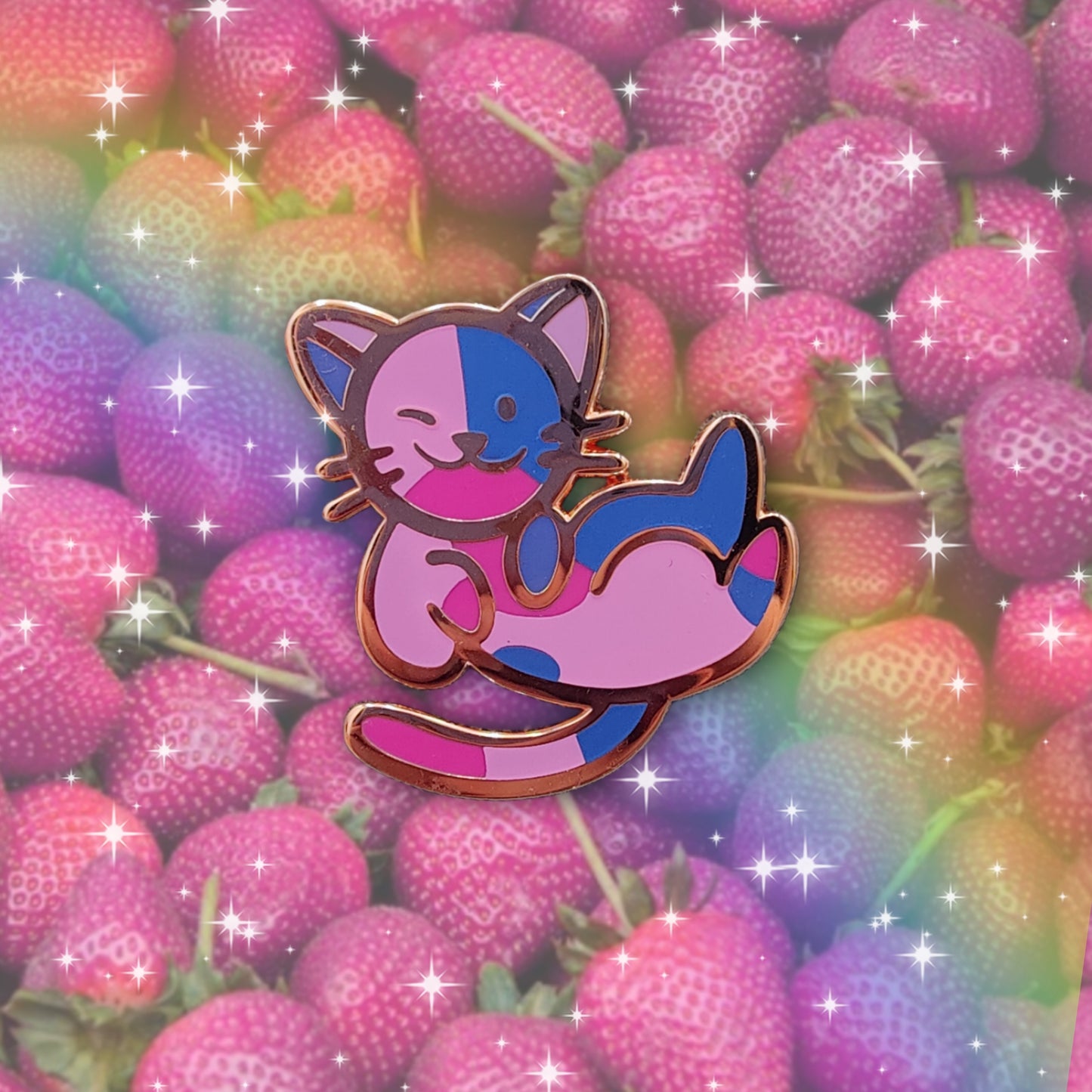 colorful kitties guest artist enamel pins